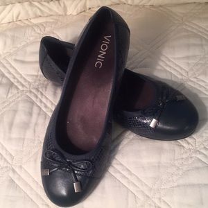 VIONIC Minna ballet flat blue leather/skin